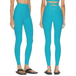Beyond Yoga Spacedye Spin Out Leggings Large Twist Cut Out Peak A Boo Blue Glow